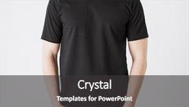  Presentation with blank - Beautiful PPT theme featuring man in blank t-shirt backdrop and a dark gray colored foreground