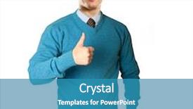  Presentation with done - Theme consisting of man in blue shows well done against different backgrounds background and a teal colored foreground