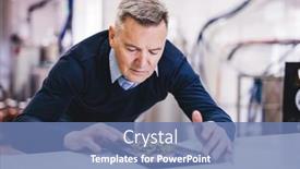  Presentation with craft beer - Theme consisting of man-in-brewery-preparing-hop background and a teal colored foreground