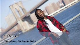  Presentation with brooklyn - Slides featuring man in brooklyn new york background and a seafoam green colored foreground