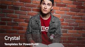  Presentation with teen mom cap and gown holding a baby - Slides featuring man in cap holding sketchbook background and a wine colored foreground