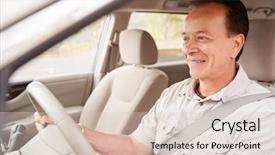  Presentation with car seat - Audience pleasing PPT theme consisting of man in car driving seat backdrop and a lemonade colored foreground