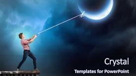  Presentation with moon - Amazing presentation theme having lasso - young man in casual catching backdrop and a  colored foreground