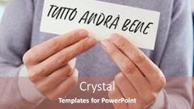  Presentation with everything - Slide deck enhanced with man-in-casual-wear-showing background and a coral colored foreground