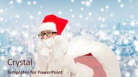  Presentation with christmas holidays - Beautiful slides featuring man in costume of santa backdrop and a  colored foreground