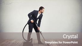  Presentation with cleaning business - PPT layouts featuring grey business suit is cleaning background and a gray colored foreground