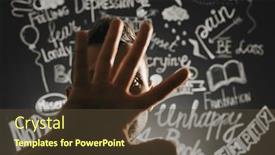  Presentation with depression - Audience pleasing theme consisting of man-in-depression-close backdrop and a tawny brown colored foreground