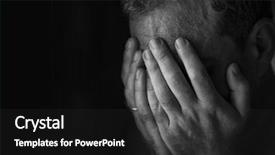  Presentation with depression - Audience pleasing slides consisting of man in depression hands covered backdrop and a dark gray colored foreground