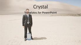  Presentation with water bottle - Amazing theme having man in desert with water backdrop and a lemonade colored foreground