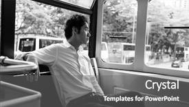  Presentation with hong kong kota - PPT theme featuring man in double decker tramwa background and a  colored foreground