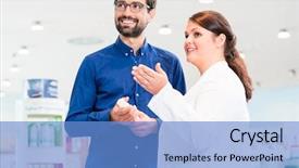  Presentation with counseling - Slides enhanced with man in drug store background and a  colored foreground