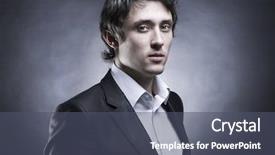  Presentation with black man - PPT theme having man in elegant black suit background and a dark gray colored foreground