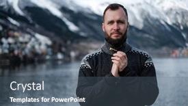  Presentation with norway - Presentation design with man-in-front-of-beautiful background and a gray colored foreground
