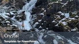  Presentation with waterfall - Slide set having man-in-front-of-latefossen background and a ocean colored foreground
