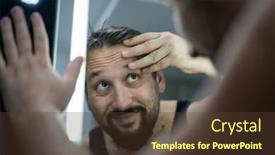  Presentation with mirror - Slide deck with man-in-front-of-mirror background and a tawny brown colored foreground