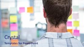  Presentation with hotel front office - Cool new presentation theme with man in front of post backdrop and a light blue colored foreground