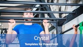  Presentation with training aspire man running - Slide deck having man in functional training doing background and a  colored foreground