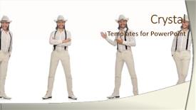  Presentation with funny - Presentation theme consisting of man in funny concept isolated background and a  colored foreground