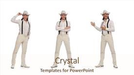  Presentation with funny - Presentation consisting of man in funny concept isolated background and a cream colored foreground