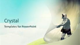  Presentation with turning page - Amazing theme having man in gas mask turn backdrop and a cool aqua colored foreground