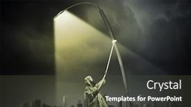  Presentation with gas - Audience pleasing presentation theme consisting of man in gas mask and camouflage standing under street light backdrop and a dark gray colored foreground