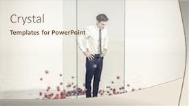  Presentation with corona virus - Amazing presentation theme having man-in-glass-cage-looks backdrop and a sky blue colored foreground