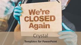  Presentation with medical sign - Beautiful PPT theme featuring man-in-gloves-and-medical backdrop and a coral colored foreground