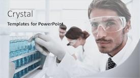  Presentation with fluid - Presentation design featuring man-in-goggles-to-check background and a white colored foreground