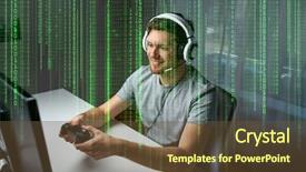  Presentation with entertainment - Theme consisting of man in headset with controller background and a  colored foreground