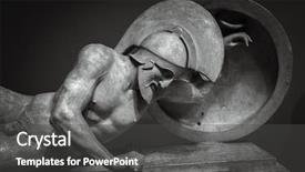  Presentation with ancient greek - Theme enhanced with man in helmet greek ancient background and a dark gray colored foreground