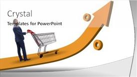  Presentation with grocery - Slide set with man-in-high-grocery-inflation background and a white colored foreground