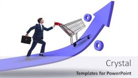  Presentation with grocery - PPT theme consisting of man-in-high-grocery-inflation background and a sky blue colored foreground