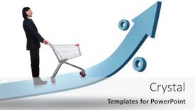  Presentation with grocery - Theme enhanced with man-in-high-grocery-inflation background and a white colored foreground