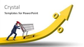  Presentation with grocery - PPT layouts having man-in-high-grocery-inflation background and a white colored foreground