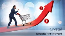  Presentation with grocery - Slide set consisting of man-in-high-grocery-inflation background and a light blue colored foreground