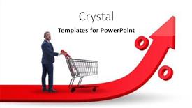  Presentation with grocery - Presentation design with man-in-high-grocery-inflation background and a white colored foreground