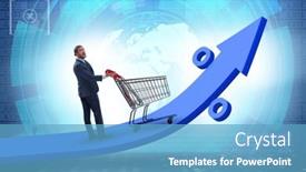  Presentation with inflation - PPT layouts with man-in-high-grocery-inflation background and a teal colored foreground