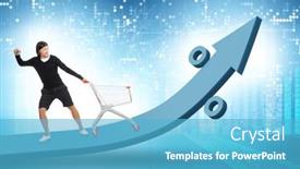  Presentation with inflation - Theme having man-in-high-grocery-inflation background and a teal colored foreground