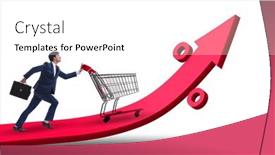  Presentation with inflation - PPT theme featuring man-in-high-grocery-inflation background and a white colored foreground