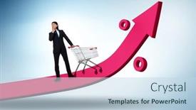  Presentation with grocery - Theme featuring man-in-high-grocery-inflation background and a sky blue colored foreground