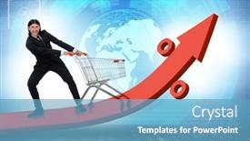  Presentation with grocery - Slide set featuring man-in-high-grocery-inflation background and a teal colored foreground