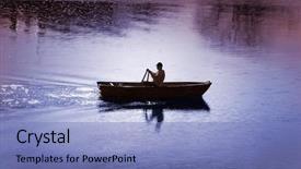  Presentation with rowing - Presentation featuring man in his rowing boat background and a teal colored foreground