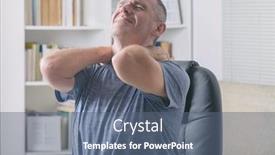  Presentation with home office - Colorful theme enhanced with man-in-home-office-suffering backdrop and a ocean colored foreground