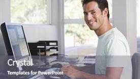  Presentation with pink home office - Amazing presentation theme having man in home office using backdrop and a  colored foreground