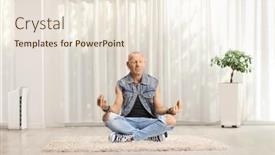  Presentation with living room - PPT layouts featuring man-in-jeans-seated background and a lemonade colored foreground