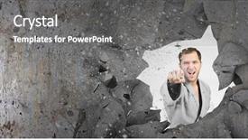  Presentation with kimono - Theme featuring man in kimono breaking wall background and a gray colored foreground