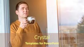  Presentation with home health care - Presentation theme having man-in-knitted-wool-sweater background and a red colored foreground