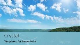  Presentation with mountain - Amazing slide deck having man-in-mountain-at-day backdrop and a light blue colored foreground