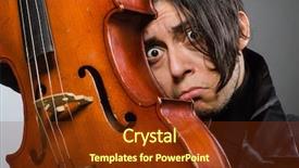  Presentation with art - PPT theme enhanced with man in musical art concept background and a  colored foreground