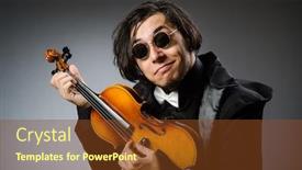  Presentation with art - PPT layouts consisting of man in musical art concept background and a tawny brown colored foreground